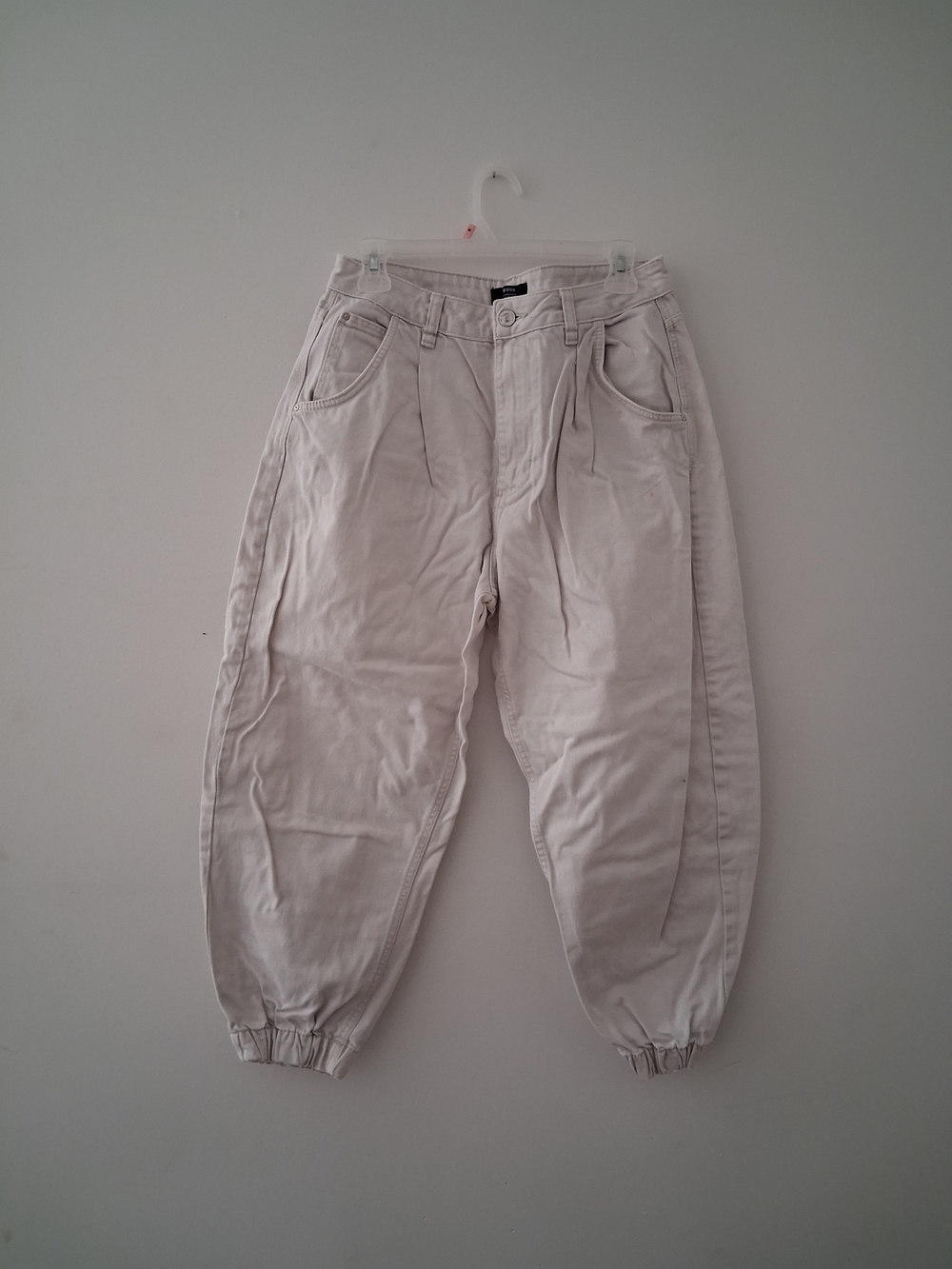 Bershka Men's Light Taupe Jogger Pants